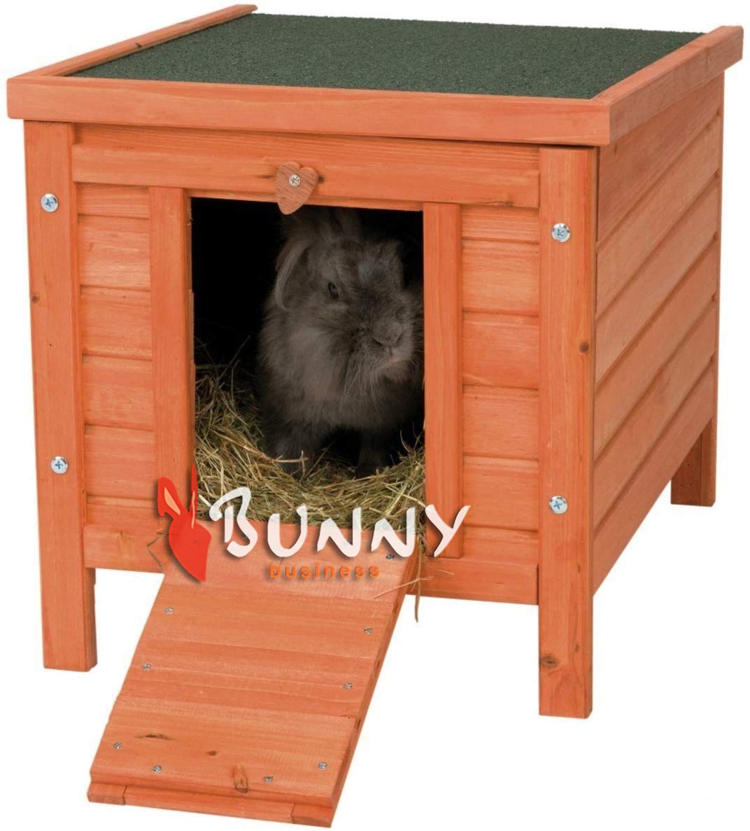 Bunny Business Cat/Puppy/Rabbit/Guinea Pig Wooden Hide House, 51 x 44 x 42cm, Natural