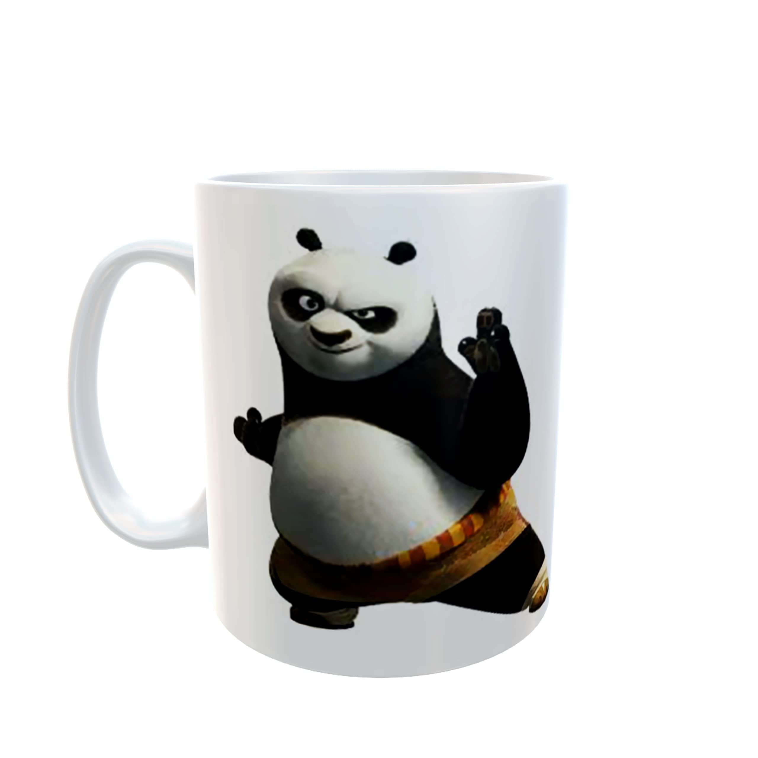 My D SQUARE Cartoon Coffee Mug Kung fu Panda Birthday Gift Kid Son Daughter 1 Piece White Ceramic Cup 325 Ml