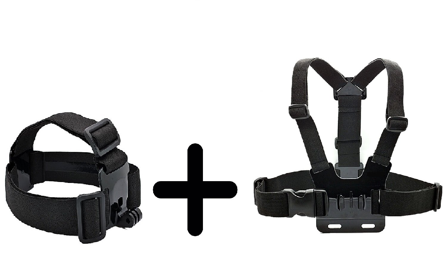 yantralay 2 in 1 Head Strap & Chest Mount for SJCAM, Yi, & Other Action Cameras - Hands-Free Mounting - Adjustable Harness - Ideal for Skiing, Biking - Black