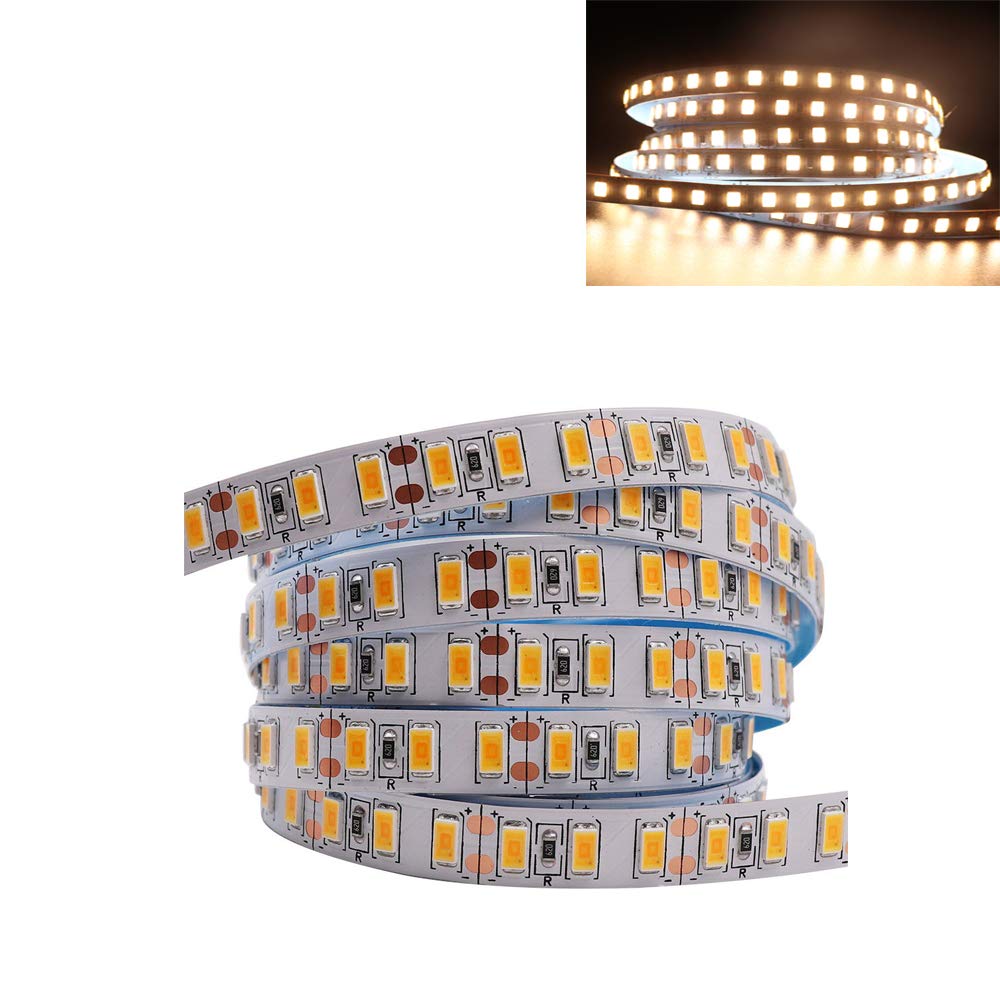 Warm White led Strip Lights SMD 5630 120LEDS/M Non-Waterproof DC 12V with 5A Power Supply