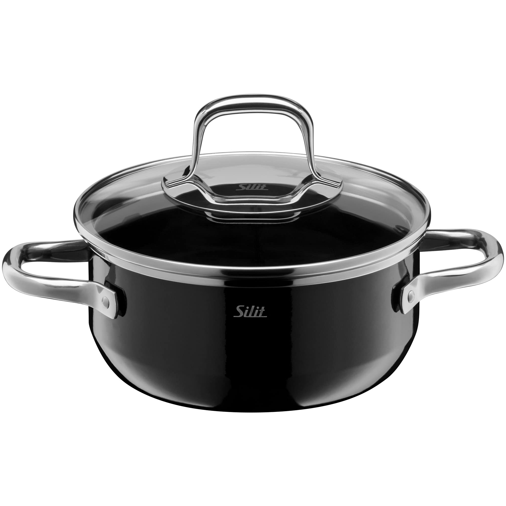 SilitElegance Line Kochtopf mit Glasdeckel 16 cm Stewing pot 1.3 l, 1,3l, 16cm