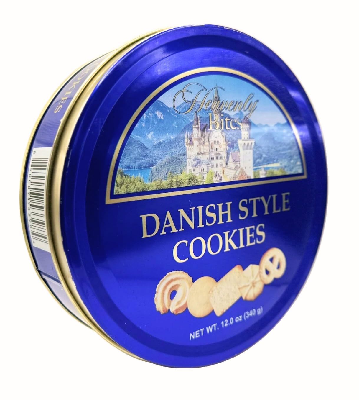 Heavenly BitesDanish Style Butter Cookies in Metal Tin 12 Ounce