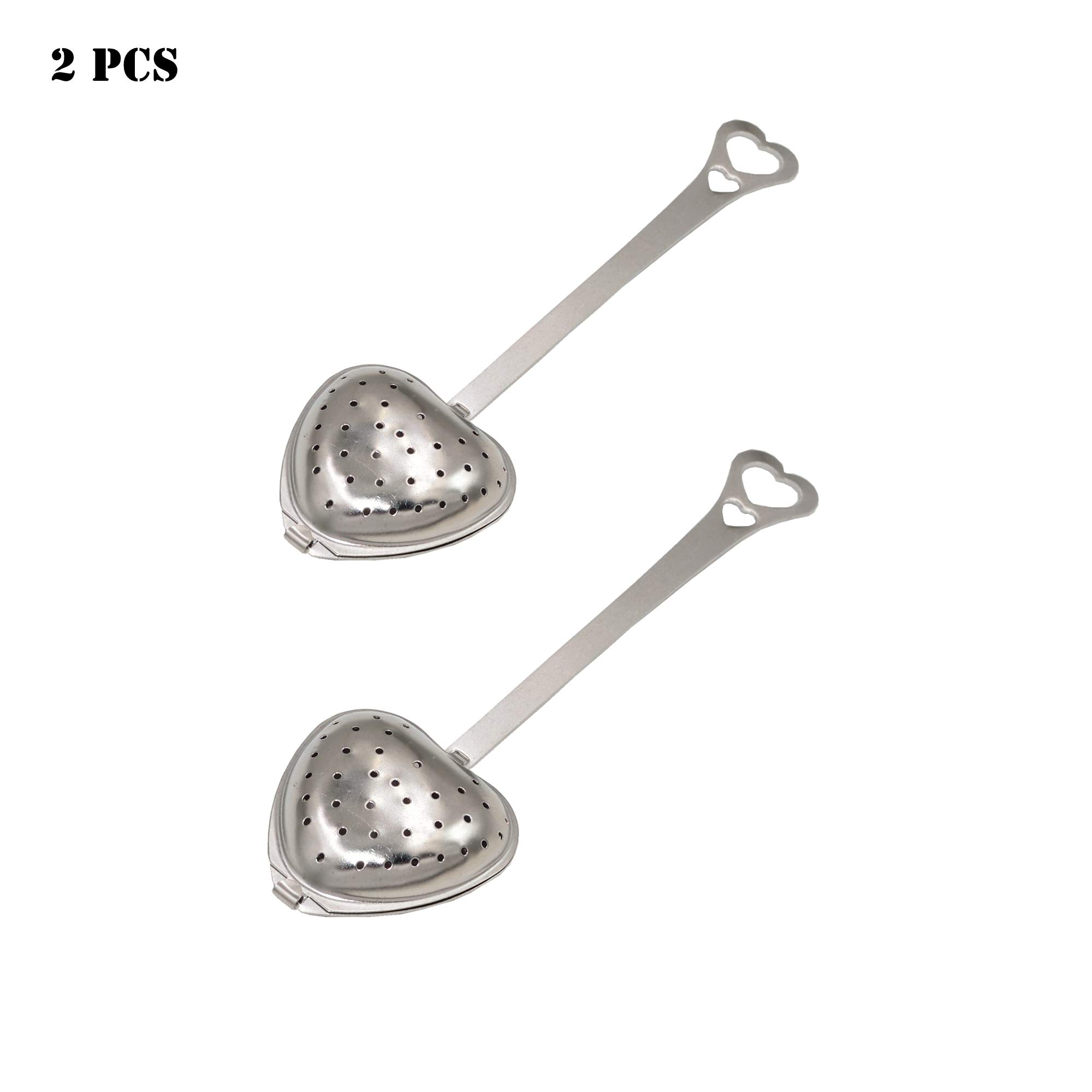 2pcs Stainless Steel heart-shaped Tea Ball 1.8 Inch Tea Infuser Strainers Tea Strainer Filters Tea Interval Diffuser for Tea