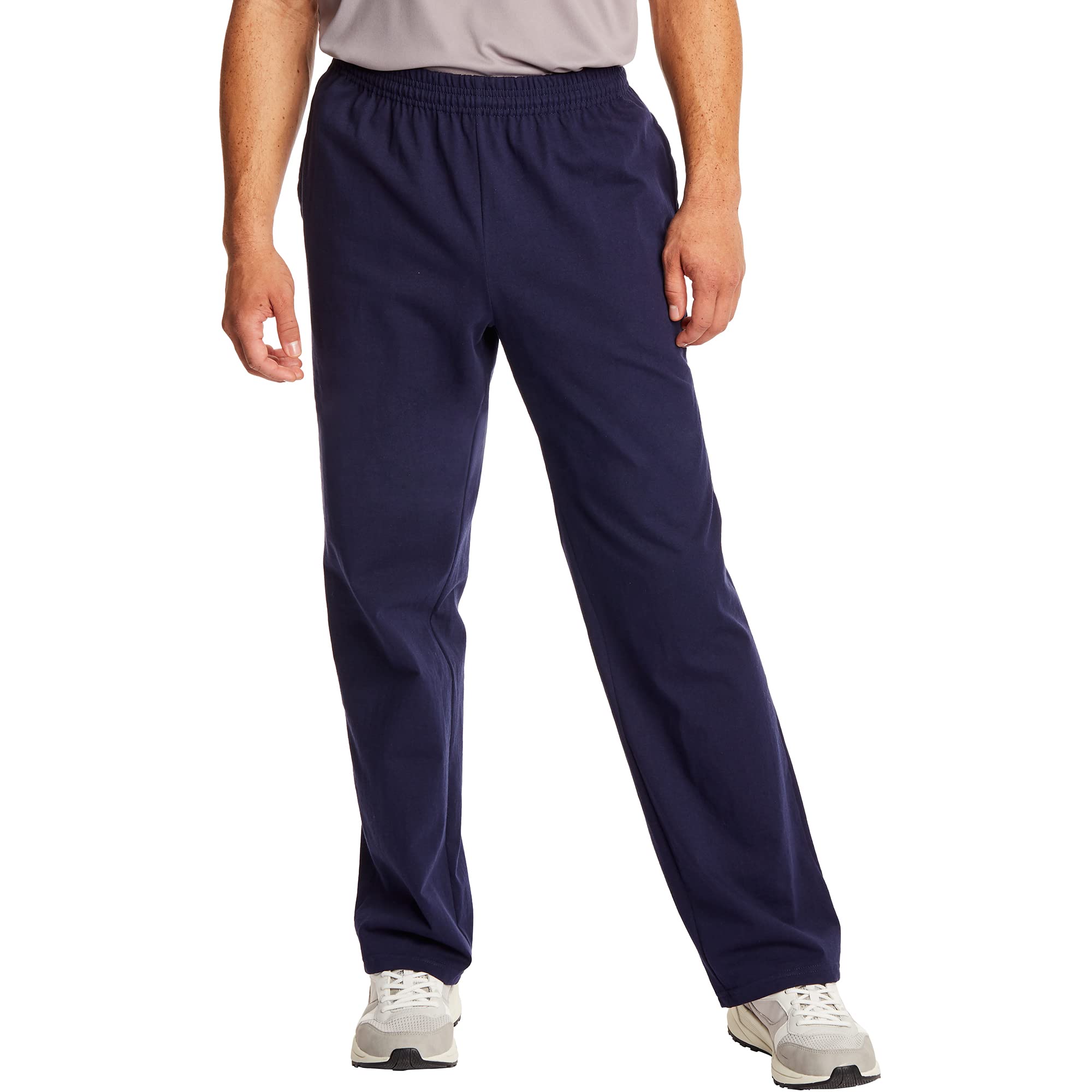 Hanes Essentials Sweatpants, Men’s Cotton Jersey Pants with Pockets, 33”