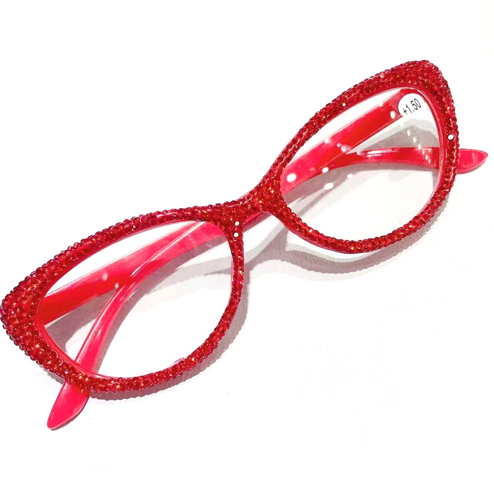 mincl Fashion Cat Eye Women Rhinestone Reading Glasses Red bling Diamond Reader Ladies Diamond Party Eyewear