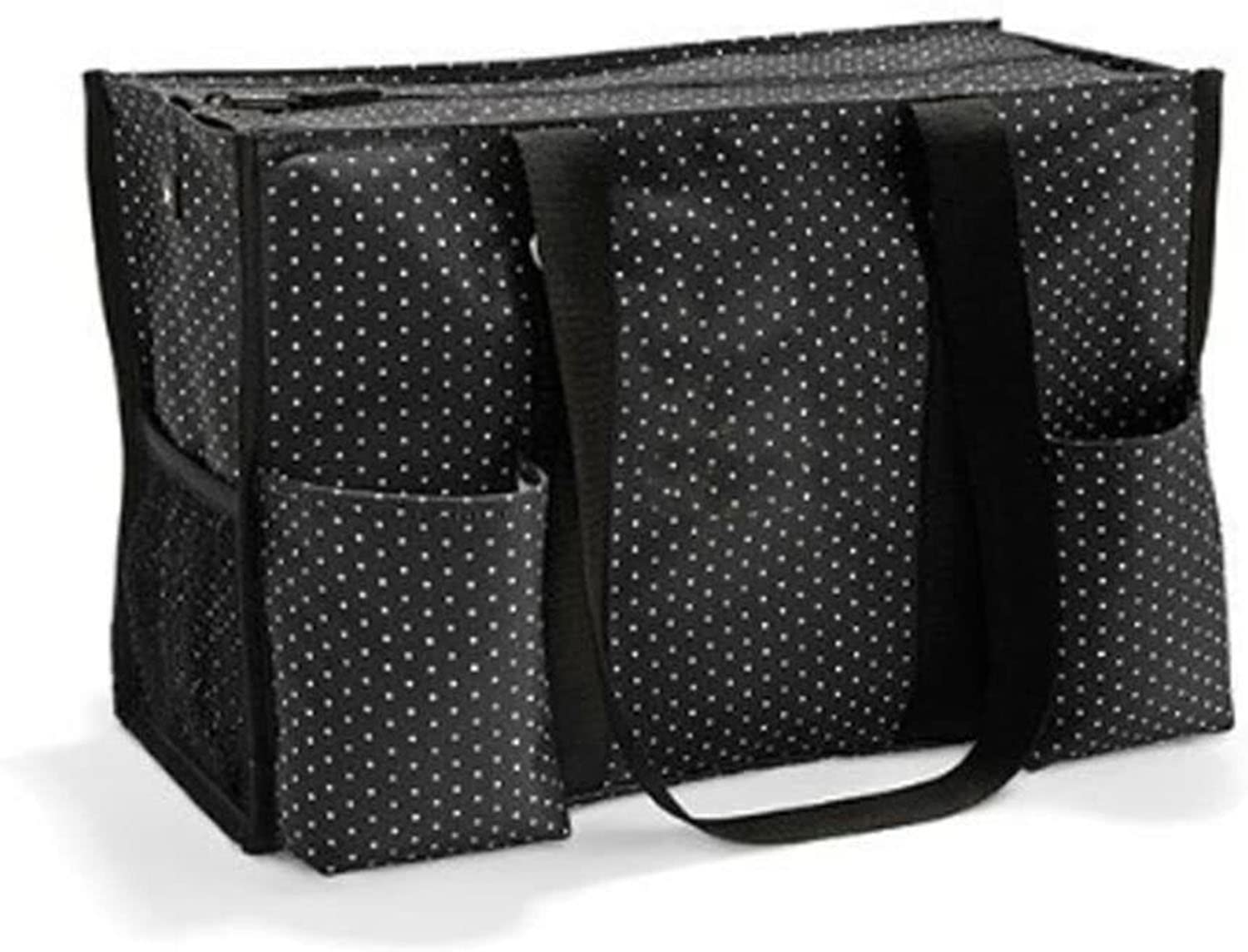 Thirty One Zip Top Organizing Utility Tote Swiss Dot