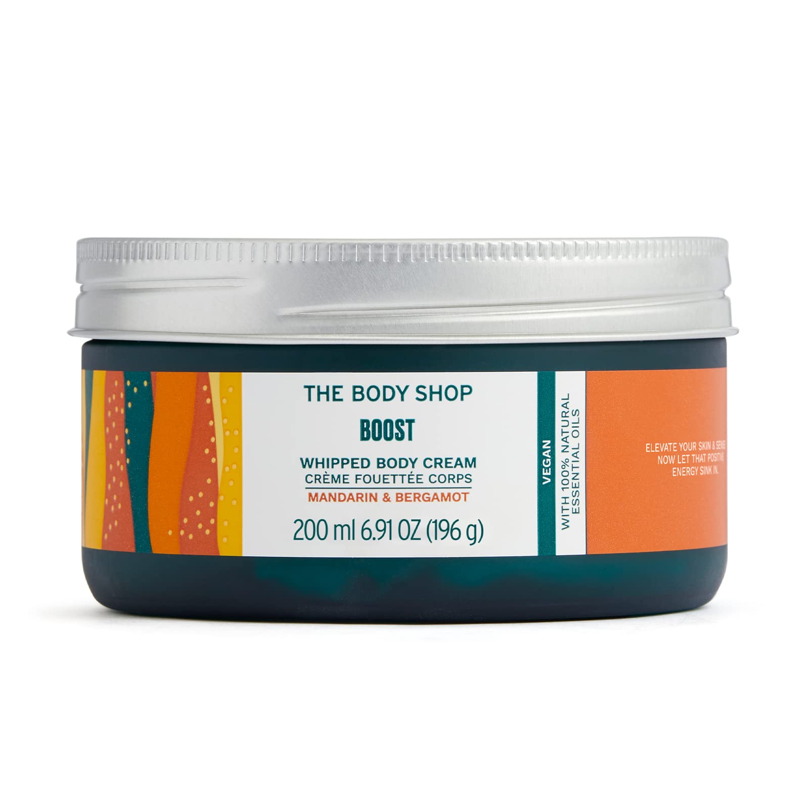 The Body Shop Boost Whipped Body Cream, Bergamot and Mandarin – Uplifting and Rejuvenating All-Over Moisturizer– Vegan – 6.91oz