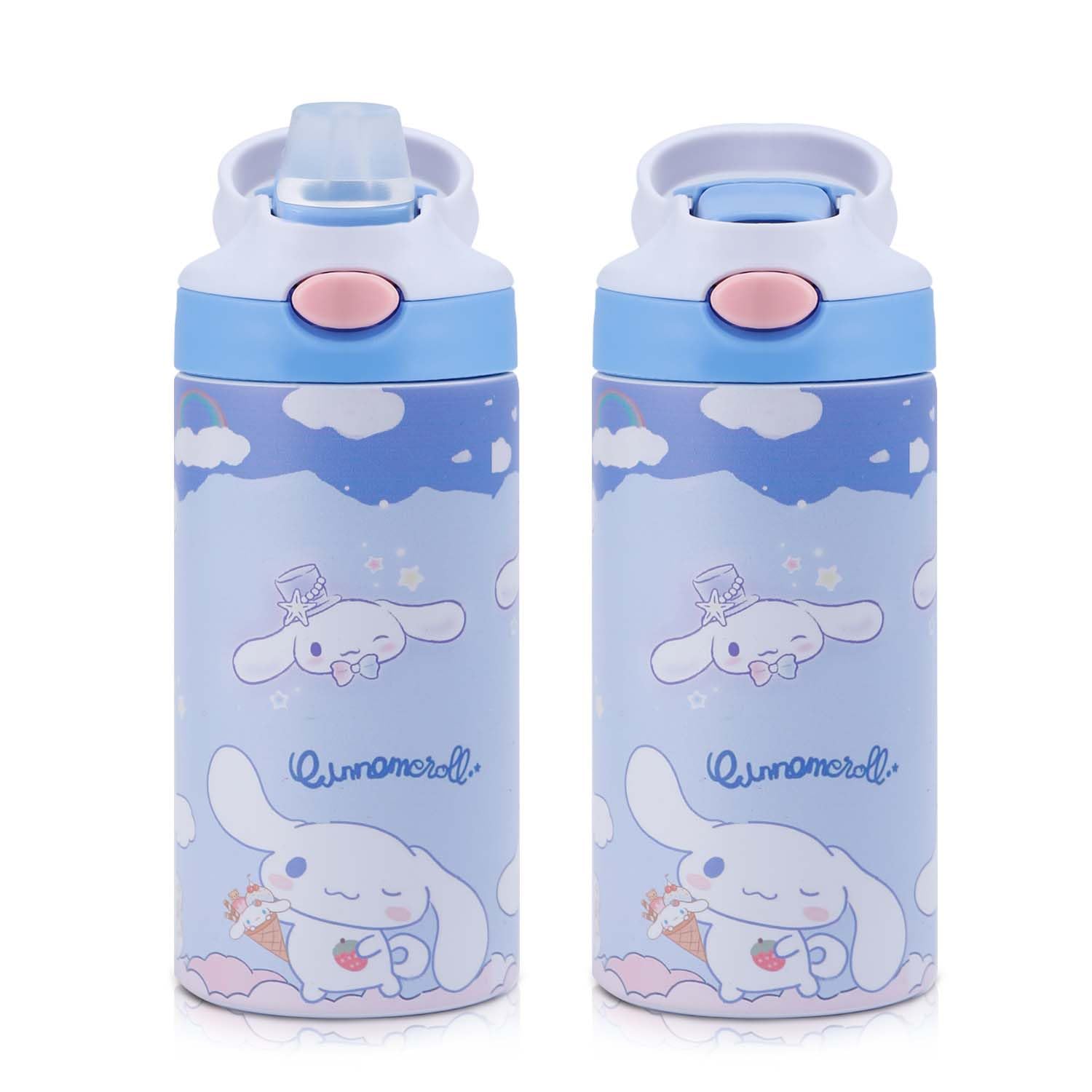 G-Ahora12 oz Anime Insulated Water Bottle With Straw, Stainless Steel Leak Proof Sports Water Flask, Double Walled Vacuum Metal Water Bottle (cinnam)