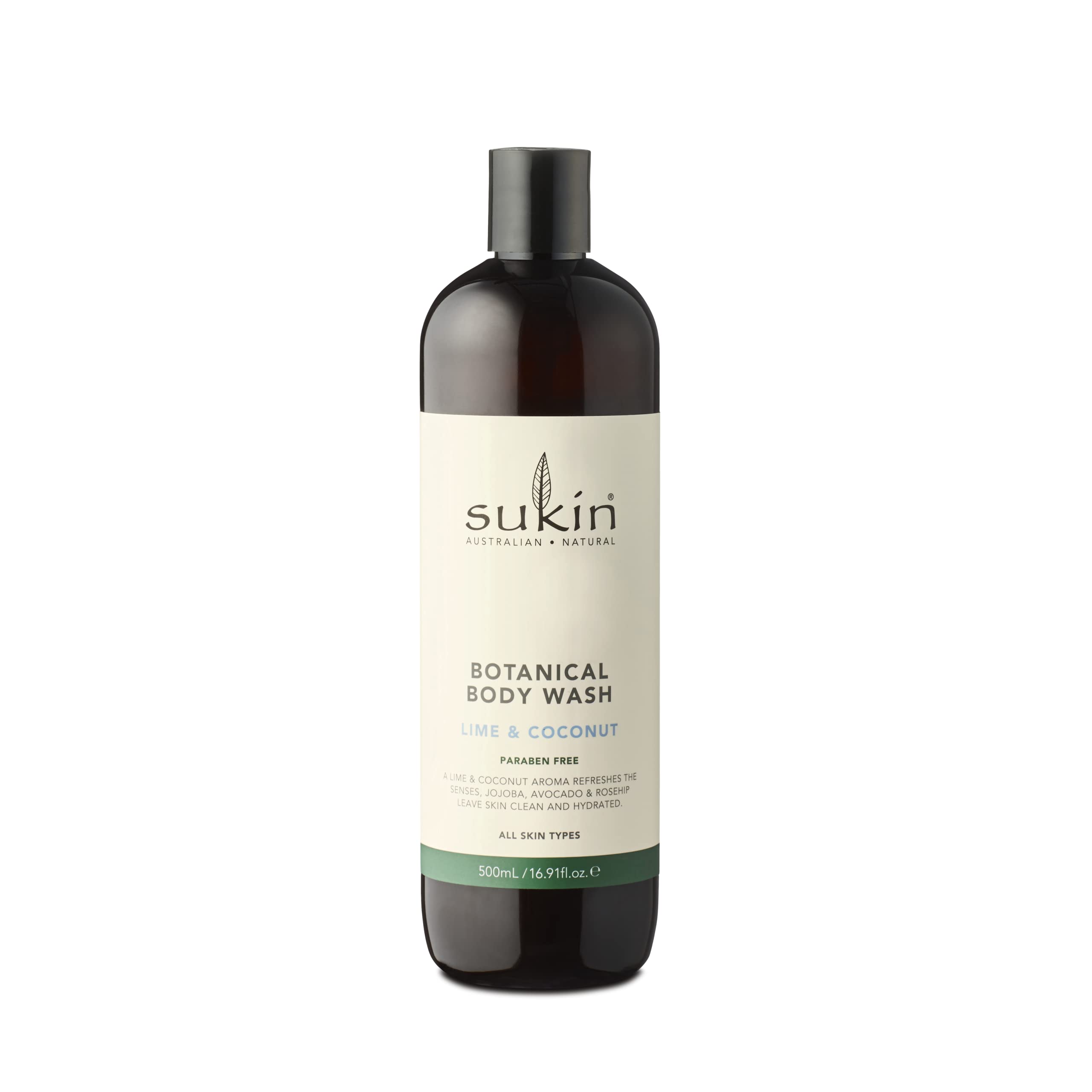 Sukin Botanical Body Wash, Lime & Coconut, 16.9 Fl Oz