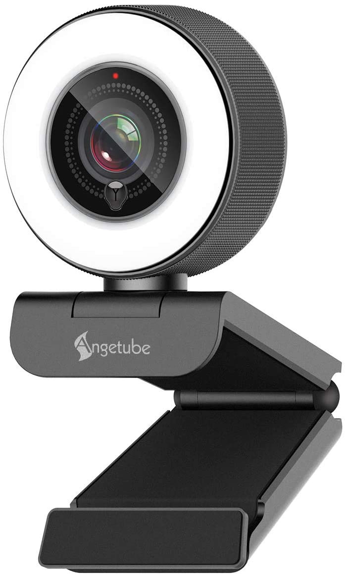 AngetubeStreaming HD Webcam 1080P With Ring Light, 967 USB PC Autofocus Web Camera With Dual Microphone,Video Cam for Mac Windows Laptop Conferencing Gaming Xbox Skype OBS Twitch Youtube Xsplit