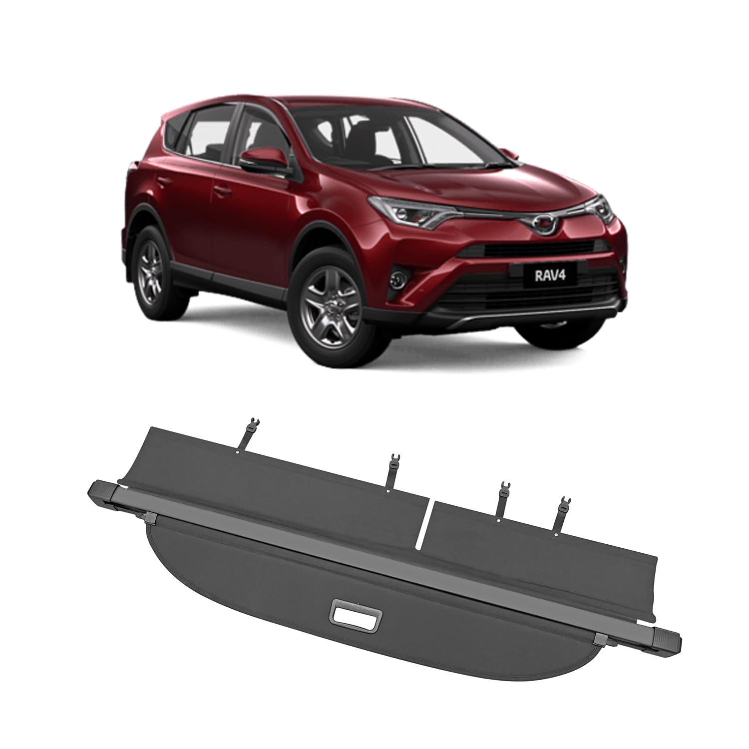 Vesul Retractable Rear Trunk Cargo Cover Compatible with Toyota RAV4 2013-2018 Security Shade Shield Tonneau Cover Anti-Peeping Luggage Privacy Screen with Extra Canvas Cover