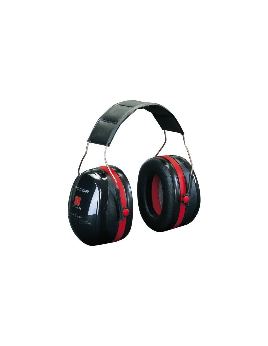 3M PELTOR Optime III Earmuffs, 34 dB, Black/Red, Helmet Mounted, H540P3E-413-SV