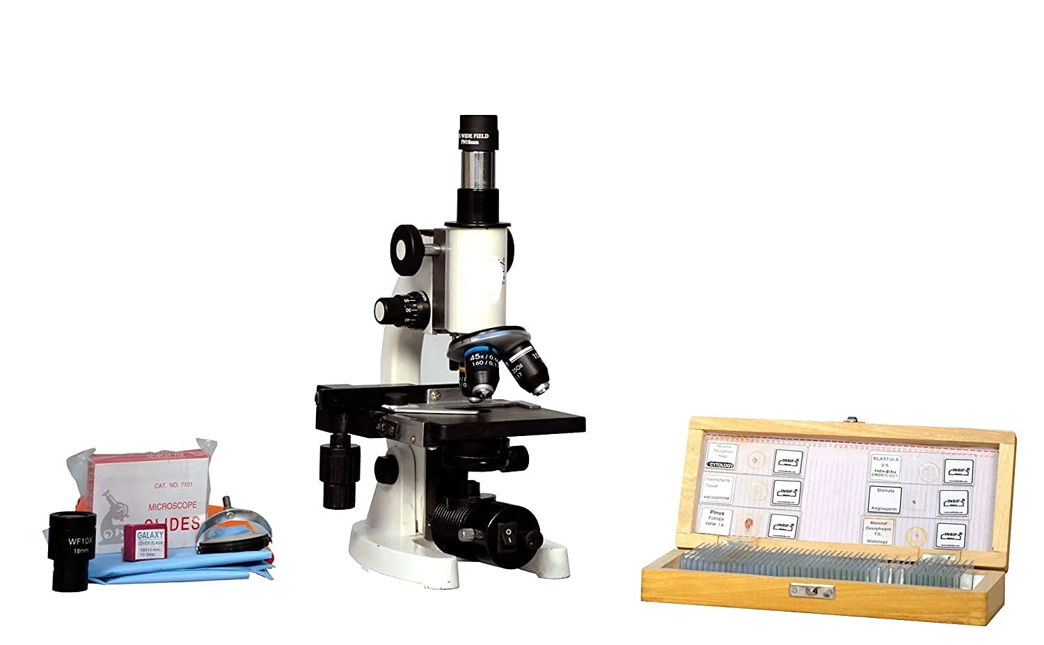 BTC INSTRUMENTS Medical Microscope with LED and 50 Prepared Slides