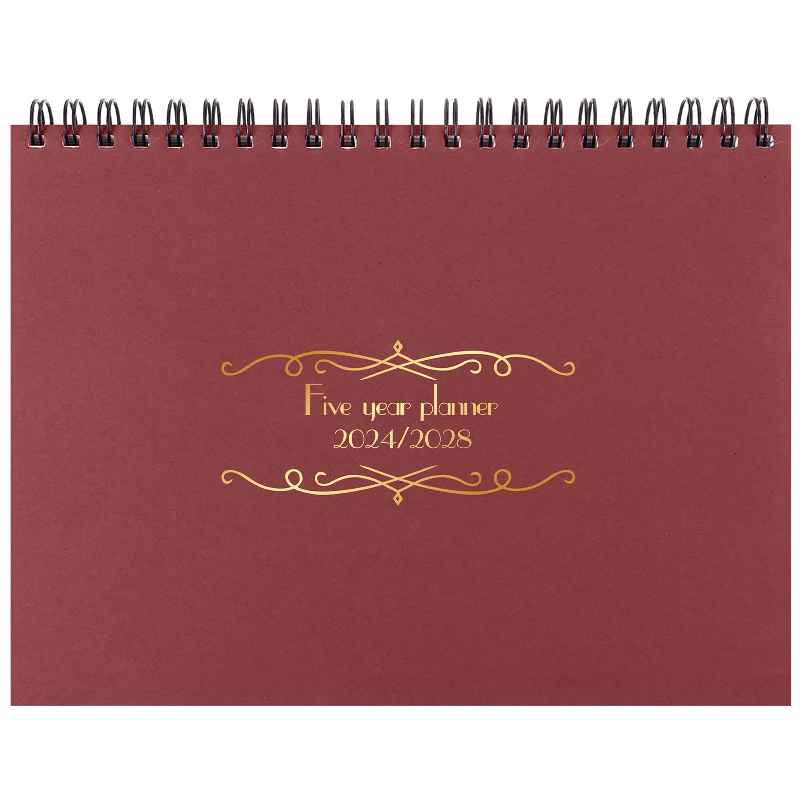 Zhanmai 5 Year Planner Calendar with Tabs 2024 to 2028 11 x 8.5 Inches 5 Year Calendar Monthly Schedule Organizer Spiral Bound(Red)