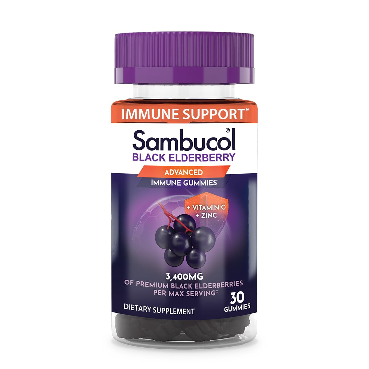 Sambucol, Sambucol, Black Elderberry, Supports Immunity, 30 Counts