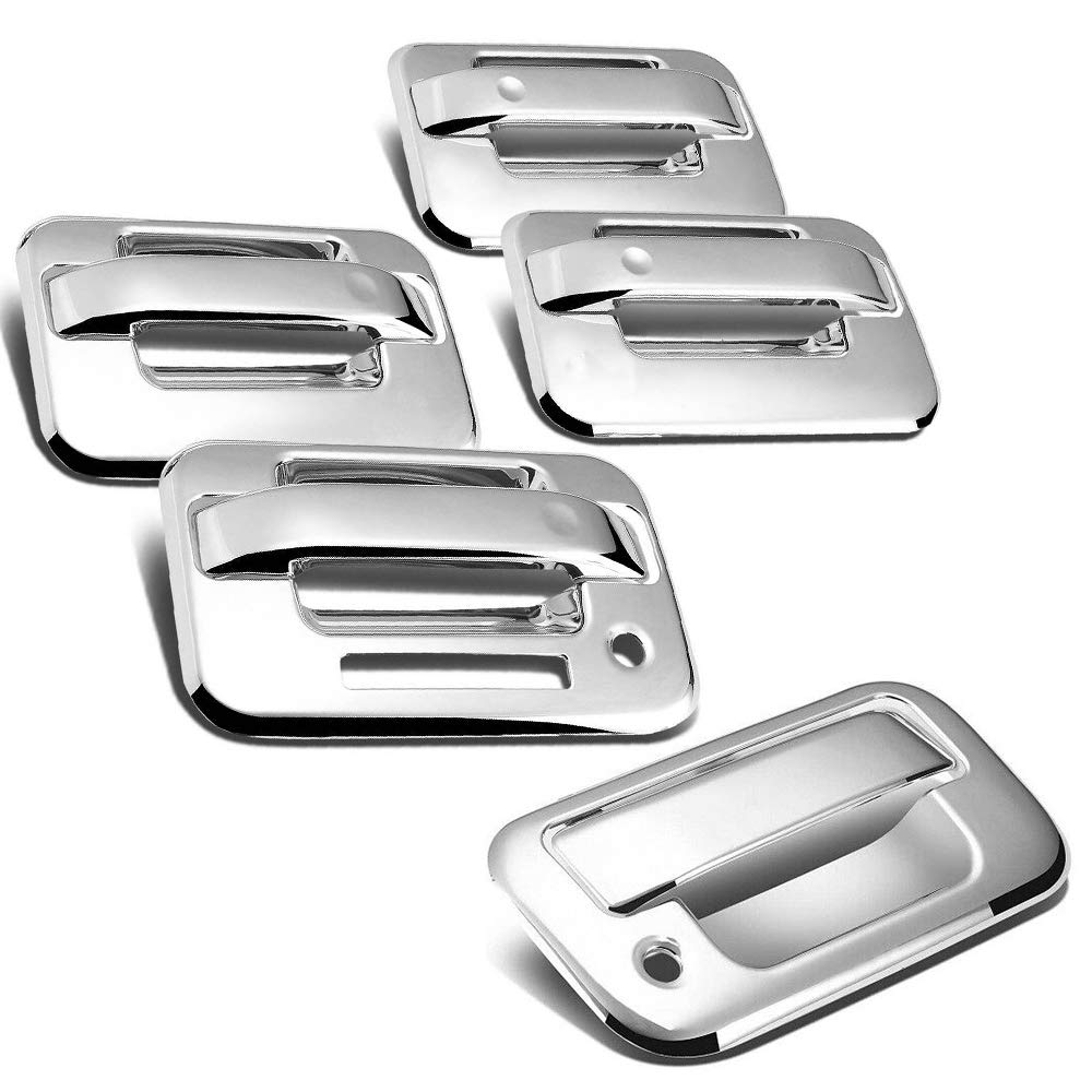 S SIZVER Combo Chrome 8pcs Door Handle+Tailgate Covers Compatible with Ford F-150