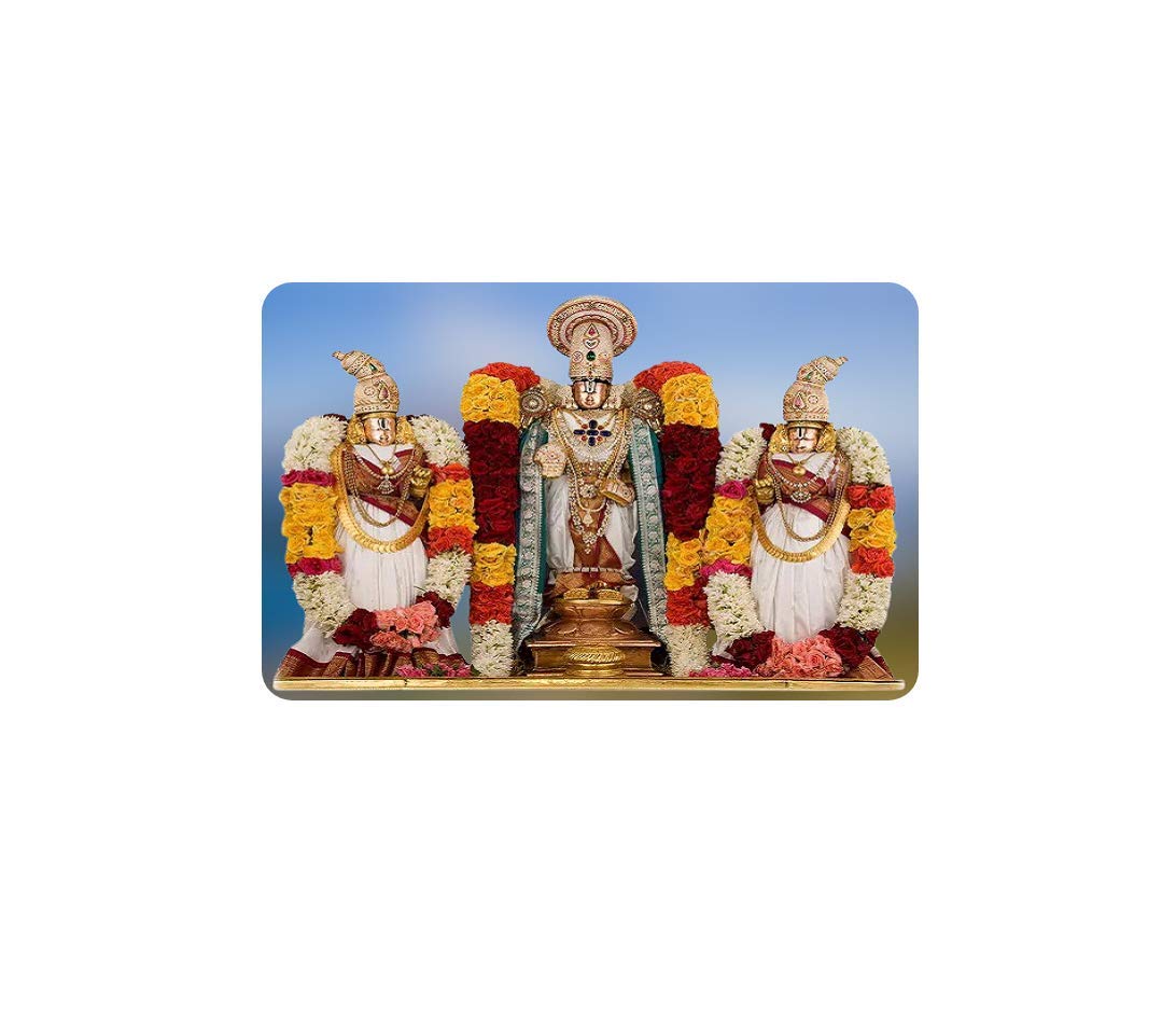 AWESOME Tirumala Tirupati Balaji God Picture for Pooja Room mandir; Prayers; Office; Car; Fridge; Locker. A Divine Gift for People of All Ages. 1 Religious Idol Photo 3.5" x 2"; with Magnet (G17)