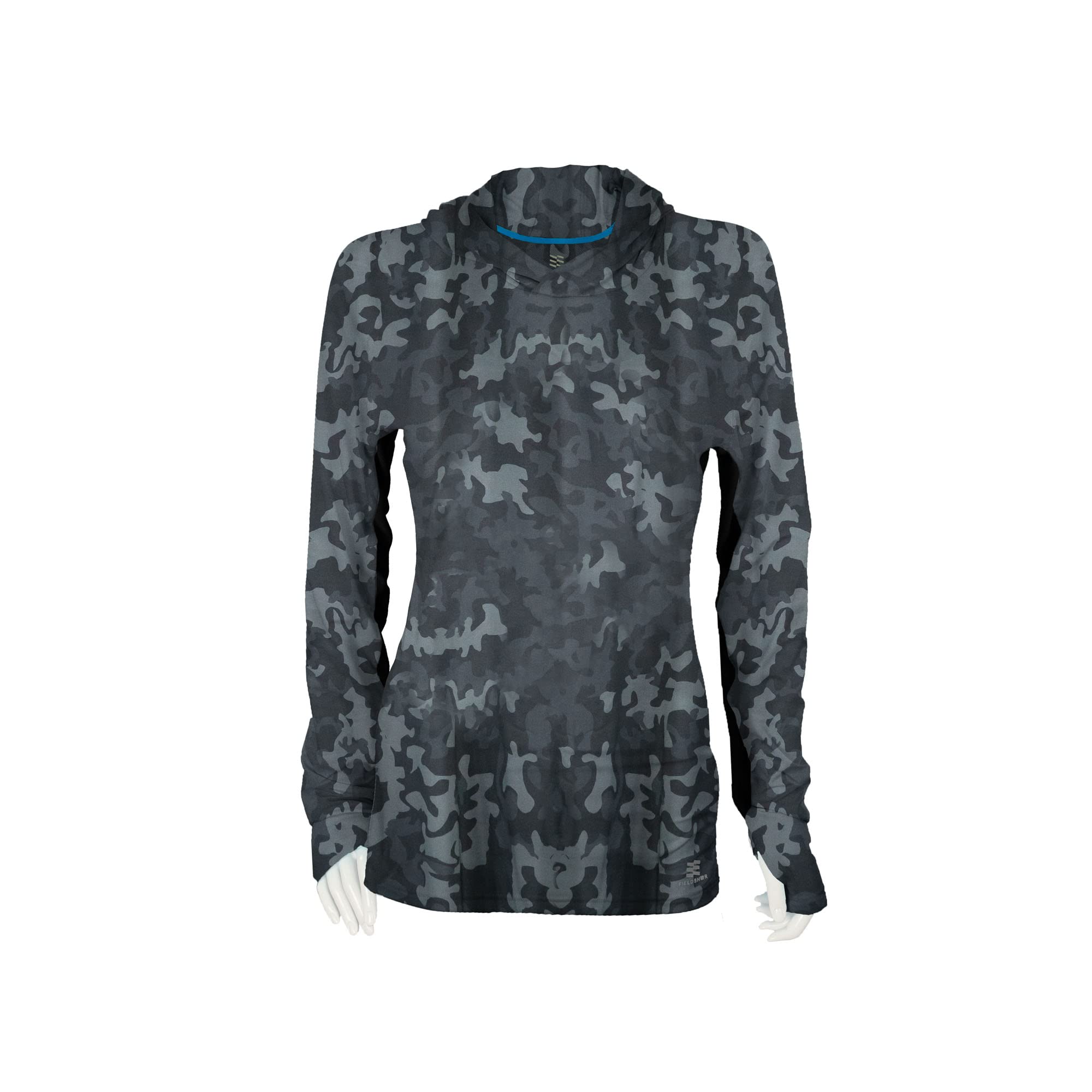 Fieldsheer Women's Cooling Hoodie, Long Sleeve UPF 50+ Lightweight Hooded Shirt - Camo, X-Large