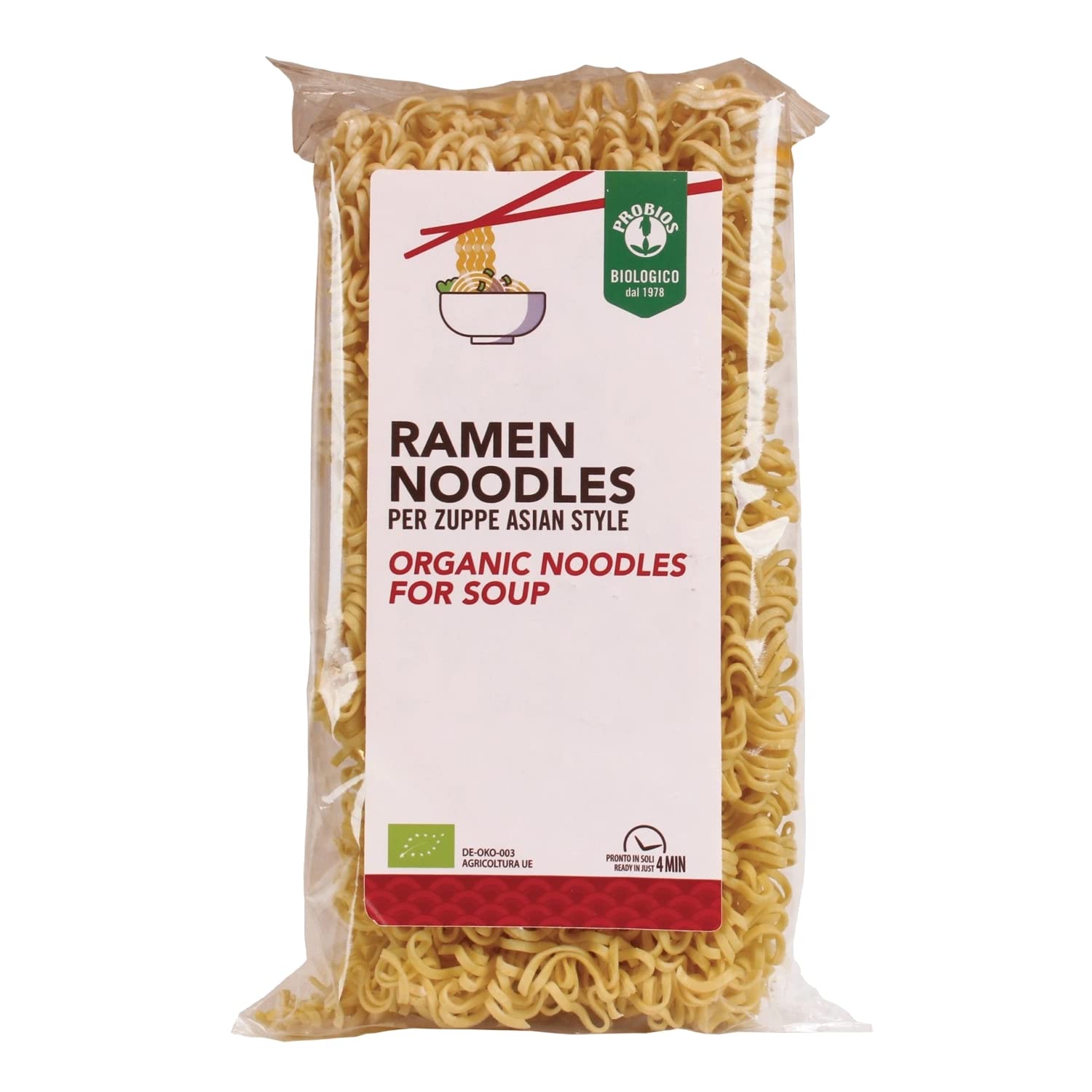 Probios Organic Ramen Noodles | High in protein, Fiber-Rich | No Preservatives | Not Fried | No MSG 250 gr