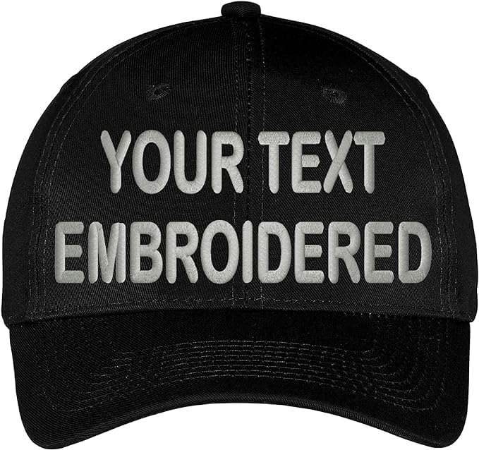 UNAMEITCustom Hat Add Your Own Text Embroidered Adjustable Size Curved Bill Cap