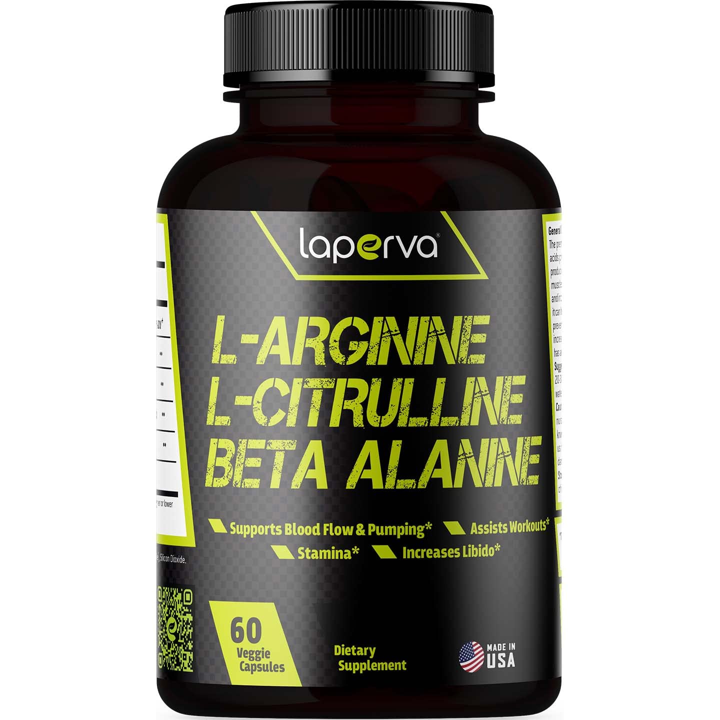 Laperva L-Arginine L-Citrulline Beta-Alanine 60 Veggie Capsules