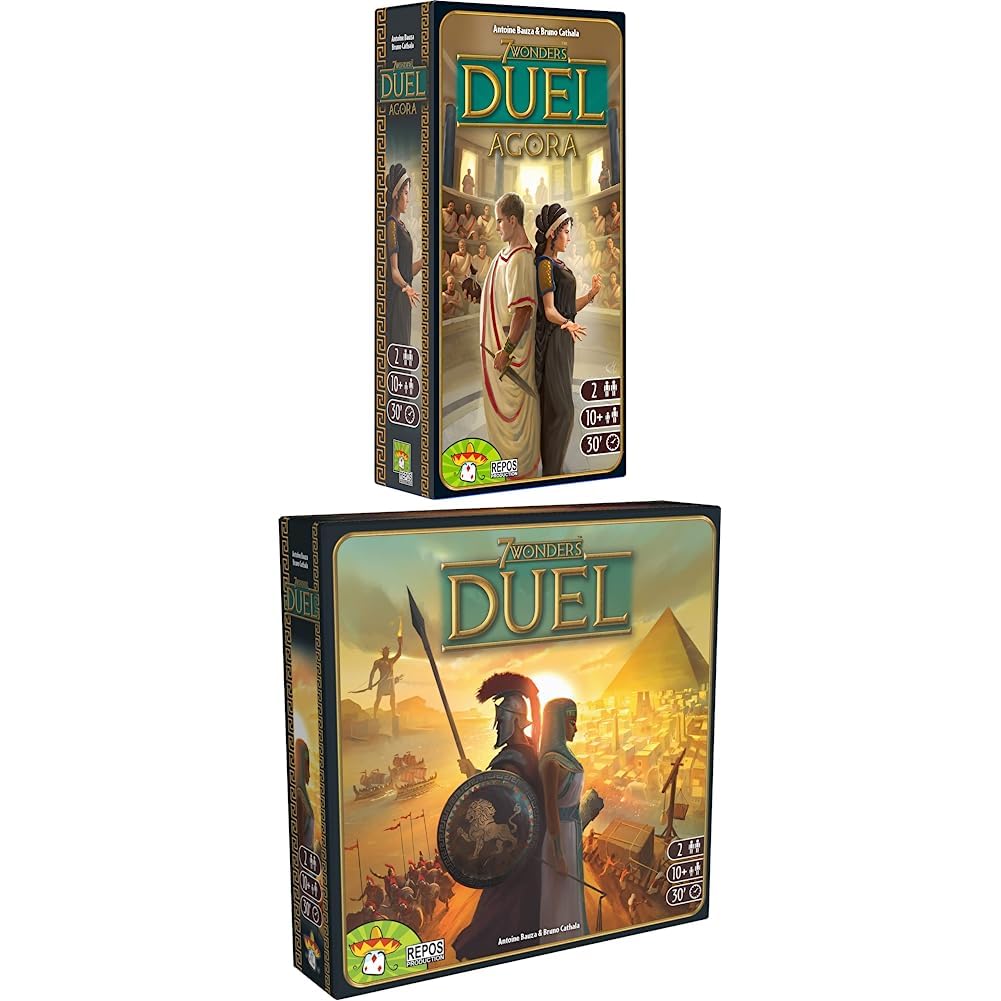 Repos Production | 7 Wonders Duel + 7 Wonders Duel Agora Expansion | Board Game | Ages 10+ | 2 Players | 30 Minutes Playing Time