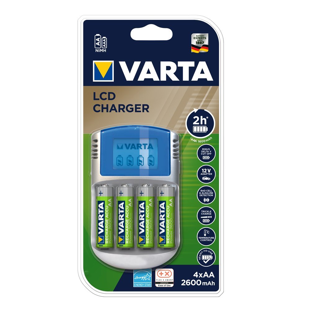 Varta LCD-Lader NiMH AAA, AA Charger for cylindrical cells incl. rechargeables