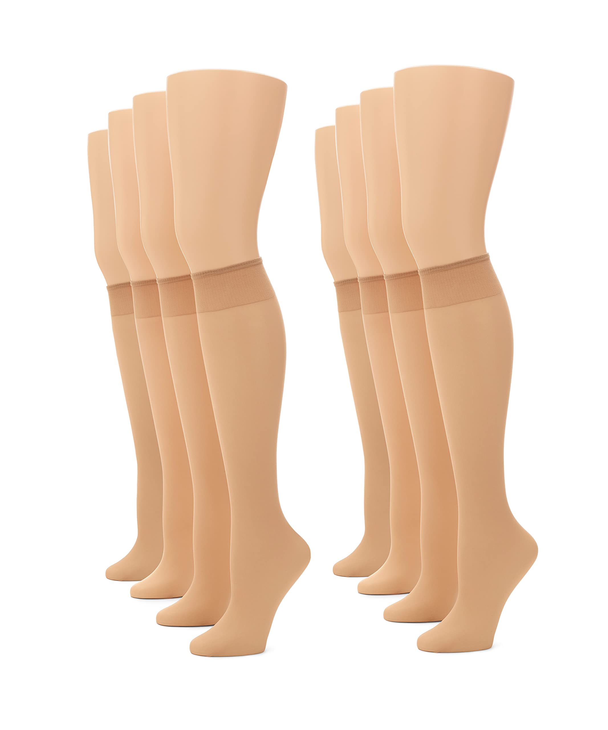 No NonsenseWomen's Value Bundle Knee High Pantyhose with Sheer Toe 10-Pack