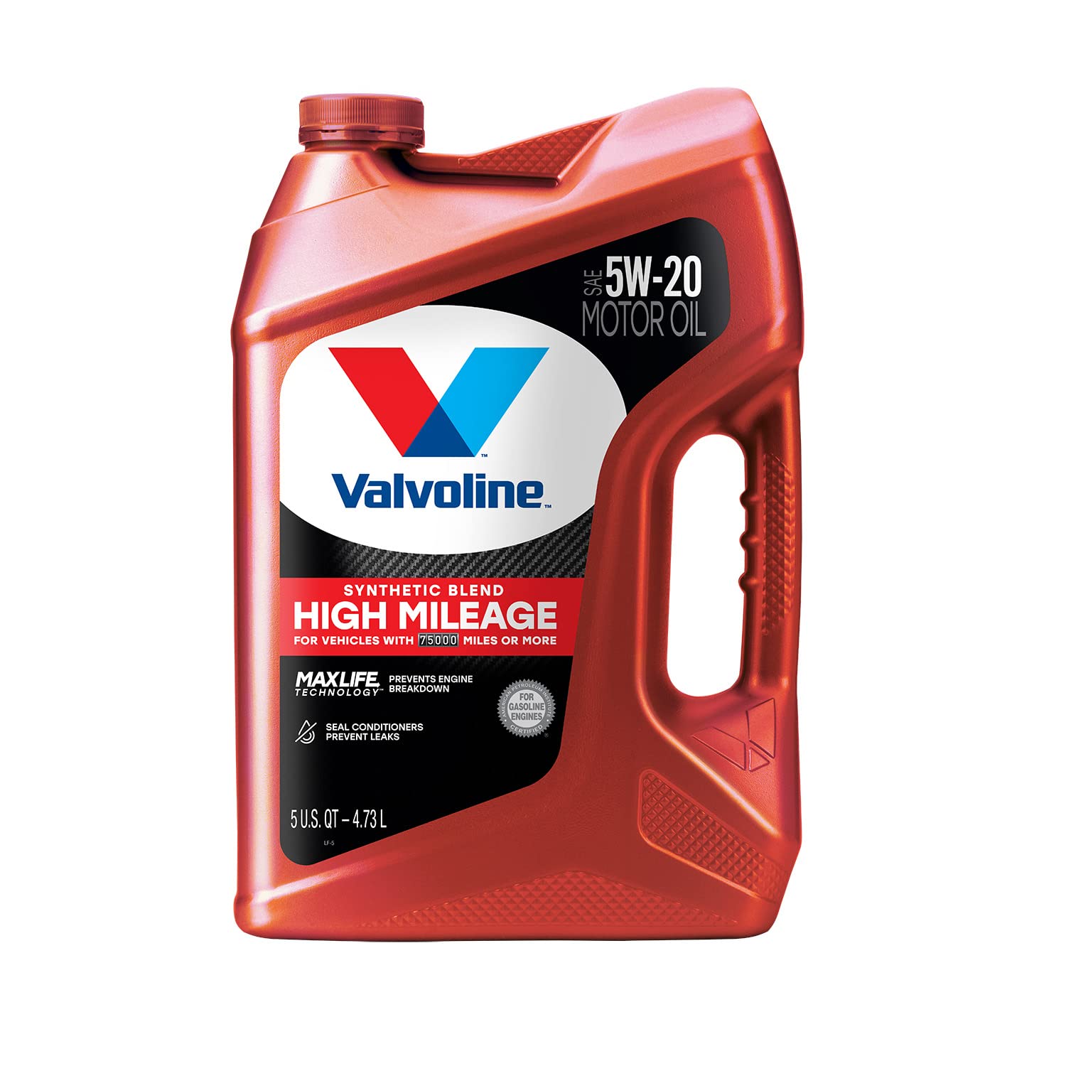 Valvoline High Mileage with MaxLife Technology SAE 5W-20 Synthetic Blend Motor Oil 5 QT