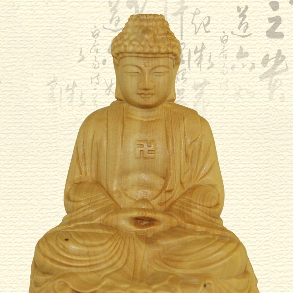 Meditative Buddha Buddha Shakyamuni Amitabha Statue On Lotus Base，4inch Collectible Decorations Statue