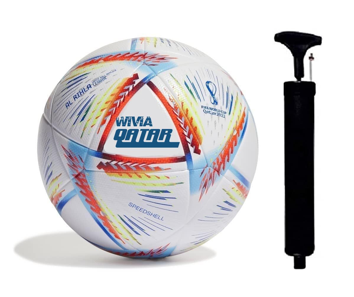 WIVIA Brrodo World Cup Football For All Ages Suited For The Grass Fields|Pu|Suitable For Grass |Practice Ball|Soccer Ball|For Men/Women|Football Size - 5, Multi