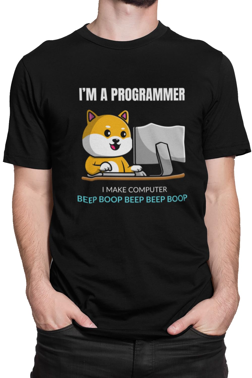 DSPN CLOTHINGI'm a Programmer I Make Computer Beep Boop Beep Beep Boop - Unisex Programmer T-Shirt - Premium Cotton Half Sleeves T-Shirt