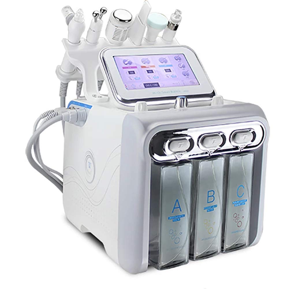 TEmkin 6 In 1 Small Bubble Water Hydrogen Oxygen Beauty Machine for Vacuum Suction Blackhead Acne, Hydro-Dermabrasion Facial Skin Rejuvenation Jet Peel Machine