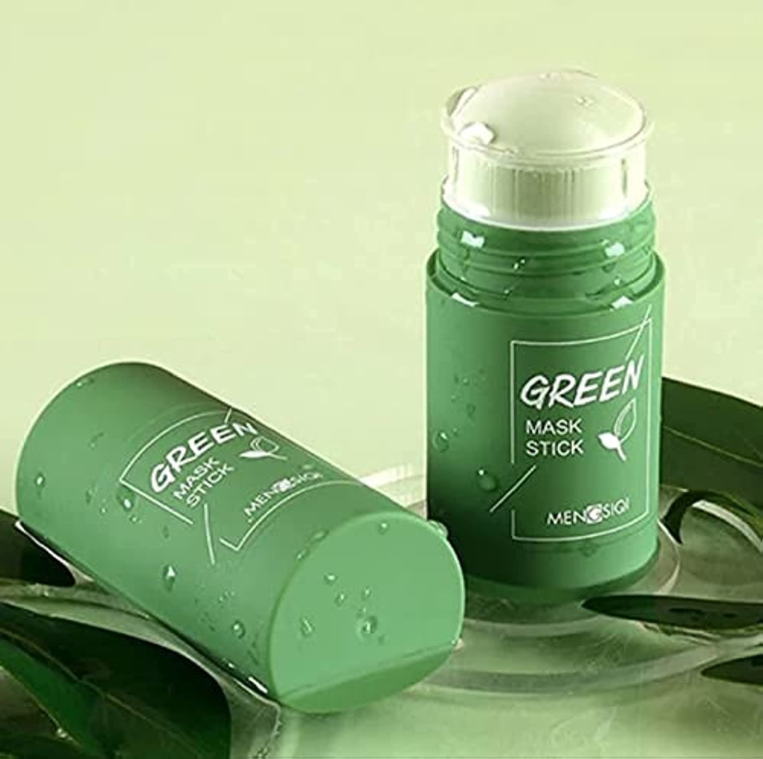 MENGSIQI Green Tea Purifying Face Mask Clay Stick. Improves Facial Skin, Deep Pores Opener With Gentle Soothing Skin Effect. Blackhead Control. Both Men and Women Skin Types 1.4 Ounce (Pack of 1)