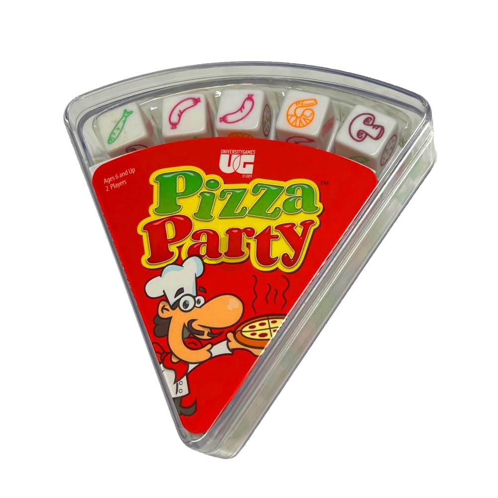 University Games, Pizza Party Dice Game, Dice Game for Kids and Families, Ages 6+