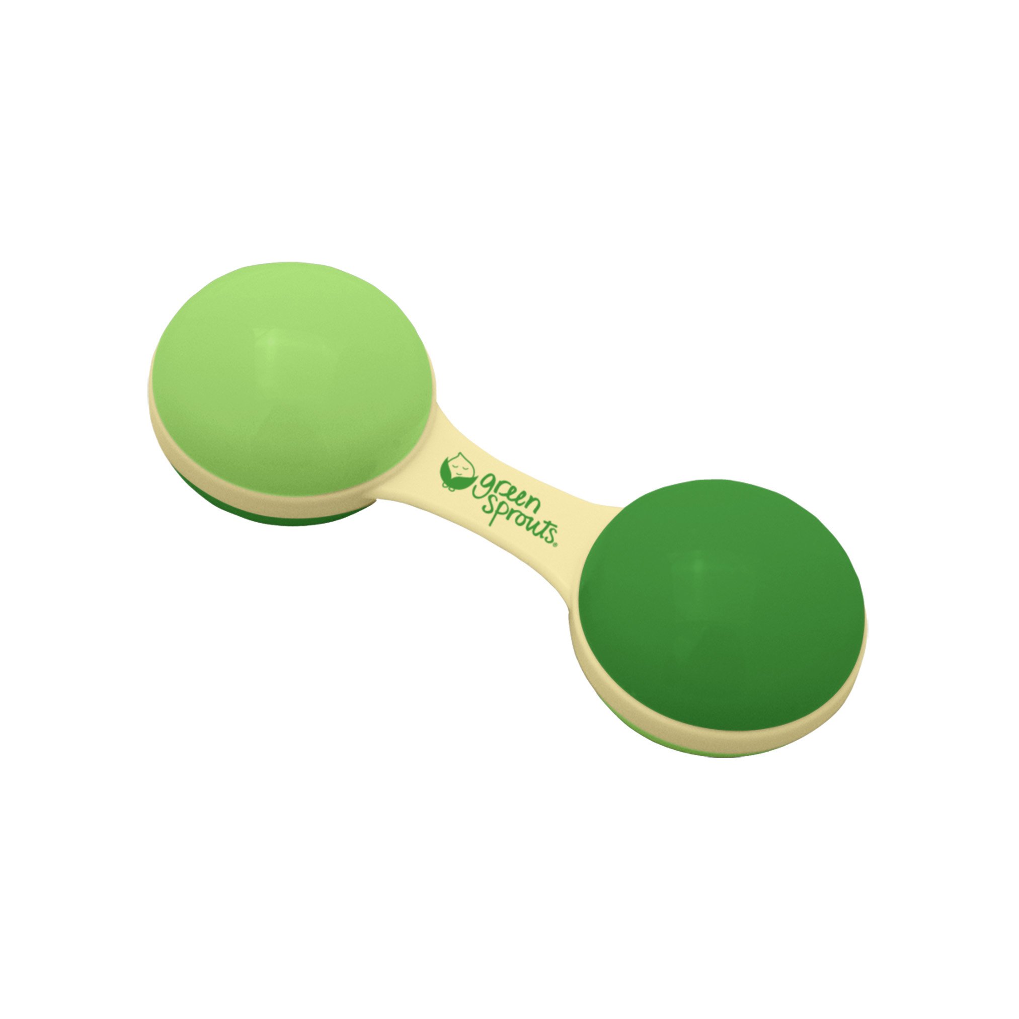 green sprouts Sprout ware Dumbbell Rattle Made from Plants, Green, 3 Months+