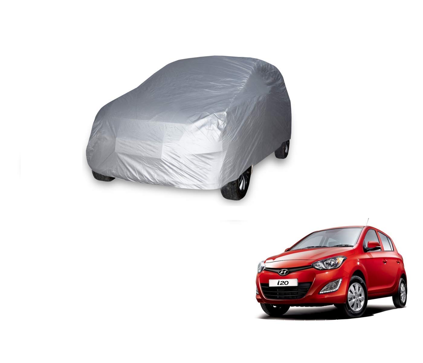 Auto Hub Water Resistant Silver Matty Car Cover Compatible with Hyundai i20 (Model : 2010-2015)