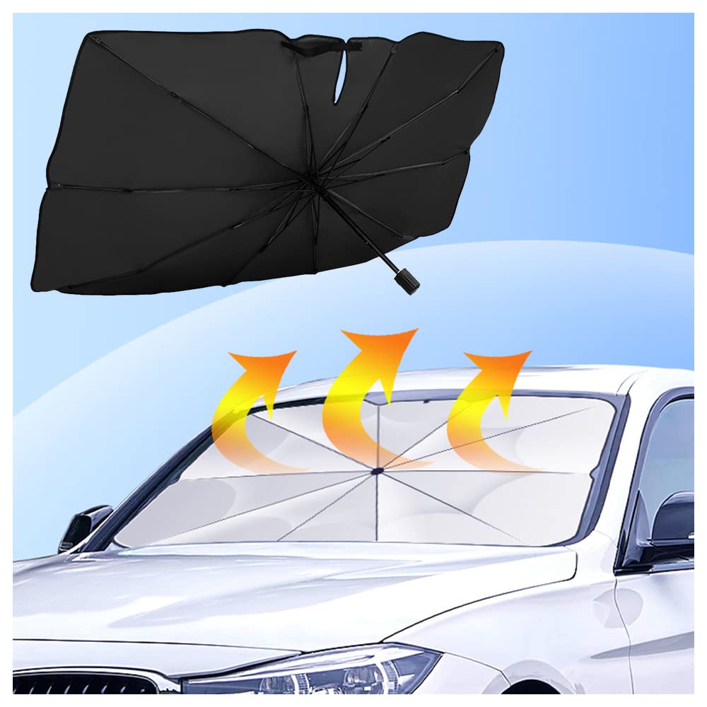 2024 New Upgrade Car Windshield Sunshade Umbrella,Opening Design Foldable Car Sun Protection Sun Shade Cover,Protection Automotive Interior and Keep Cool,UV Protection fit Napping Car Accessories