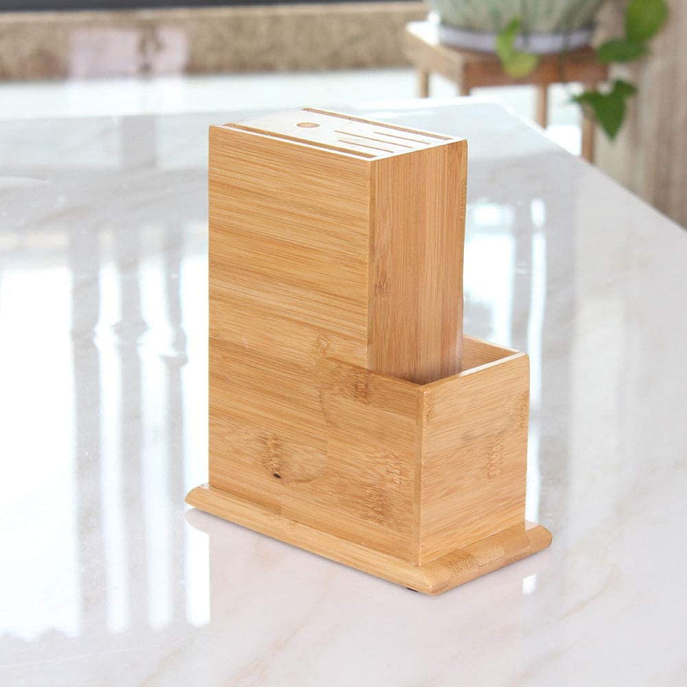 HomDSim Bamboo Knife Block Without Knives Knife Storage Organizer and Holder (FA-Style)