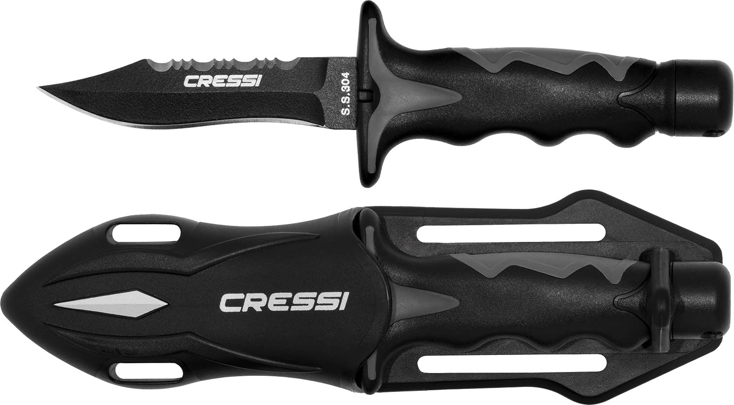 Cressi Predator Spearfishing Scuba Diving Knife - Rust-Resistant 304 Stainless Steel - Designed in Italy Quality Since 1946