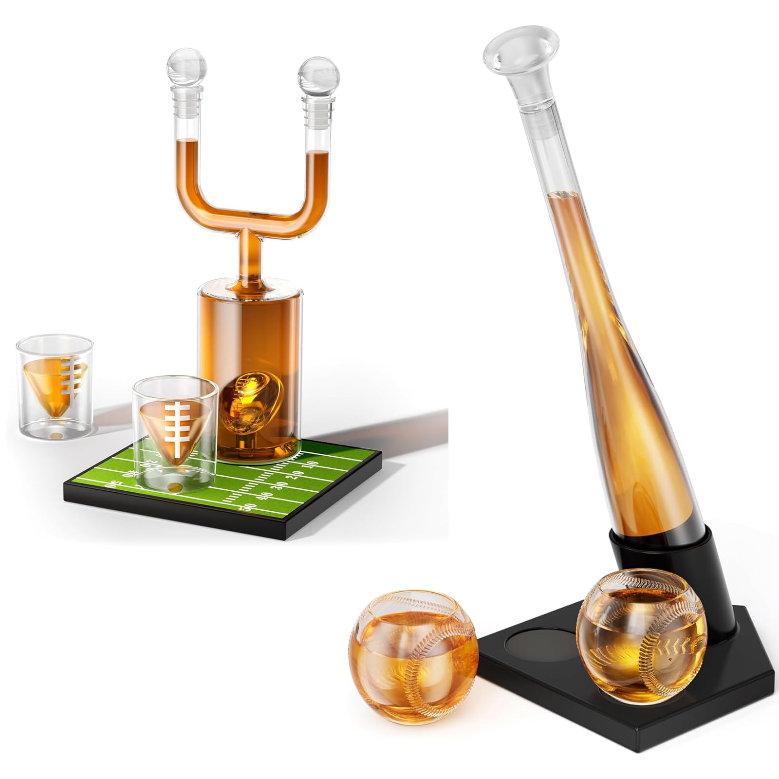 Gifts for Men Dad, Football Decanter & Baseball Decanter