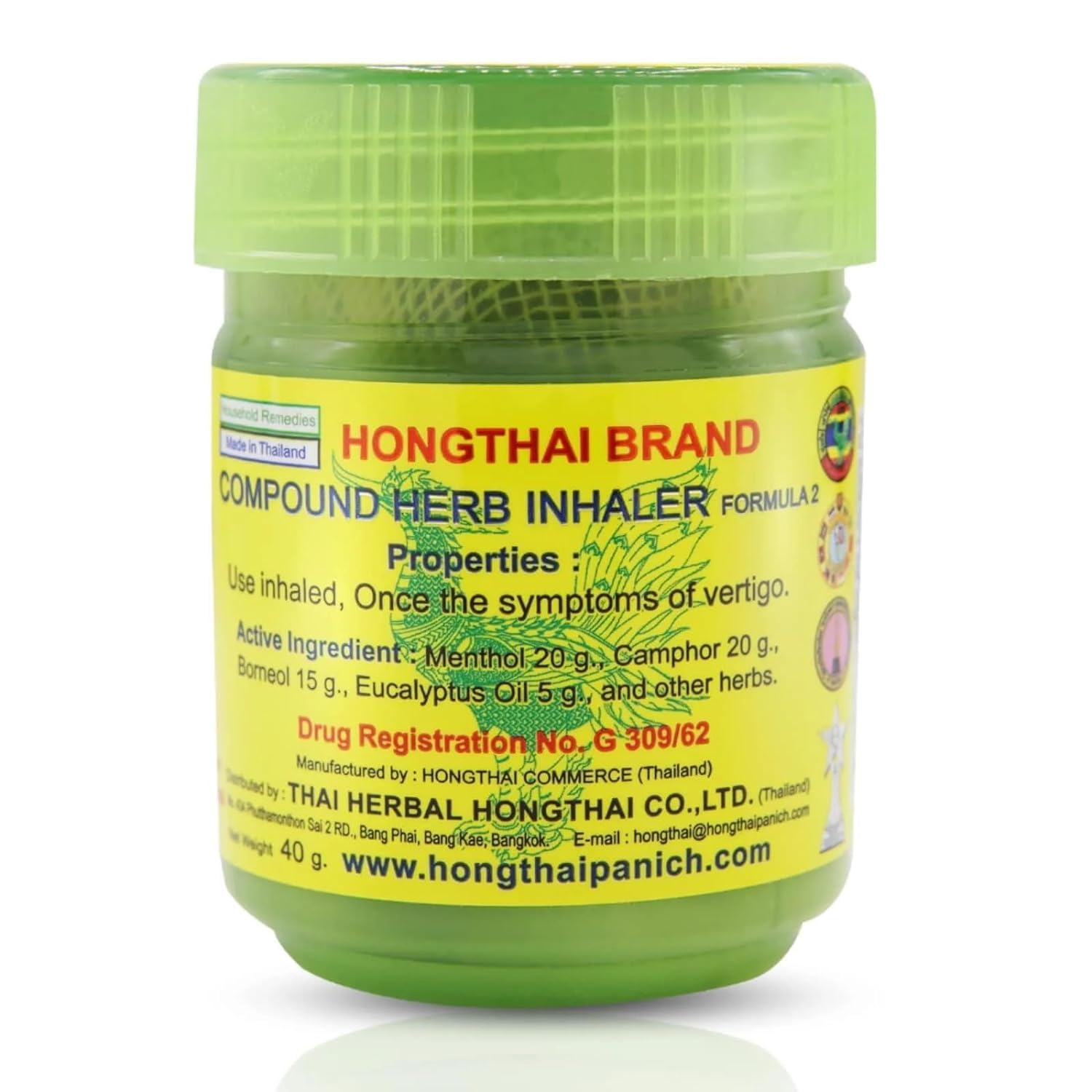 Hong Thai Traditional Thai Herbal Inhaler 10g (1 Bottle)