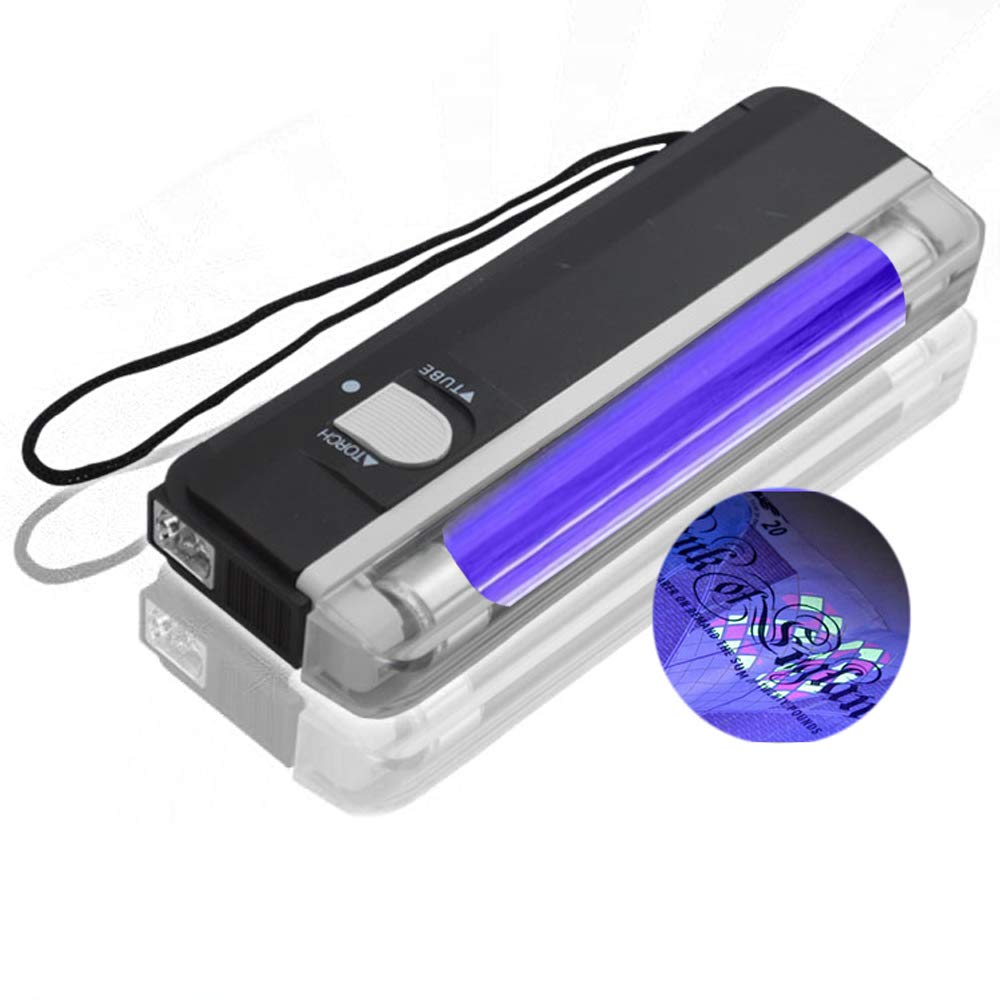 Mofun® Portable 2 in 1 UV Note Checker with Blacklight & White LED Watermark Torch for Polymer Paper Notes (Batteries not Included)