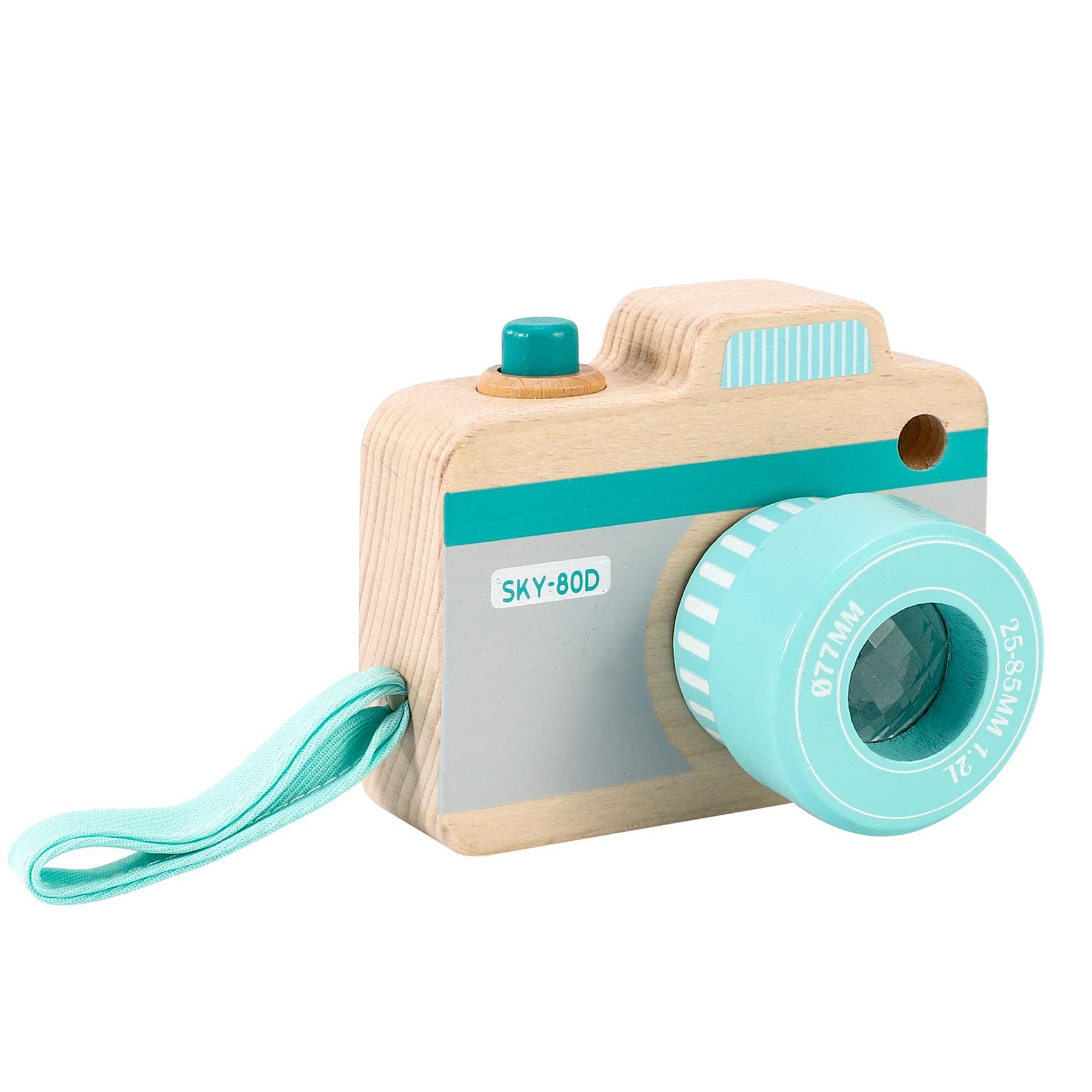 SOKA My First Wooden Camera Toy with Multi-Prism Kaleidoscope Pictures Lens Educational Multi-Sensory Portable Camera for Children Kids Boys Girls Toddlers 3 years old +