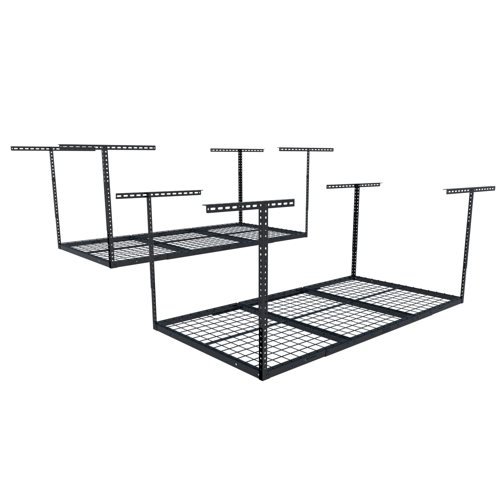 FLEXIMOUNTS 2 Pack 3x6 Overhead Garage Storage Adjustable Ceiling Storage Rack 72" Length x 36" Width x 40" Height (Black)