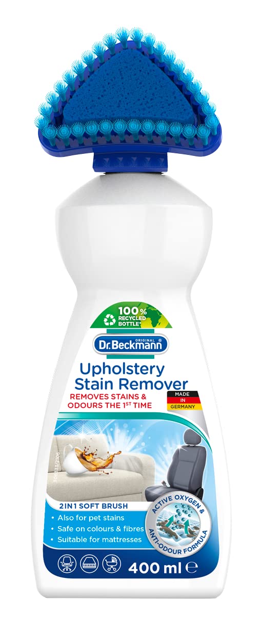 Dr. Beckmann Upholstery Stain Remover Liquid, 400Ml|Removes Even Stubborn Stains And Odours From Sofa, Couch, Car Seats, Office Chairs, Mattresses & More|With Applicator Brush|Sofa Cleaner