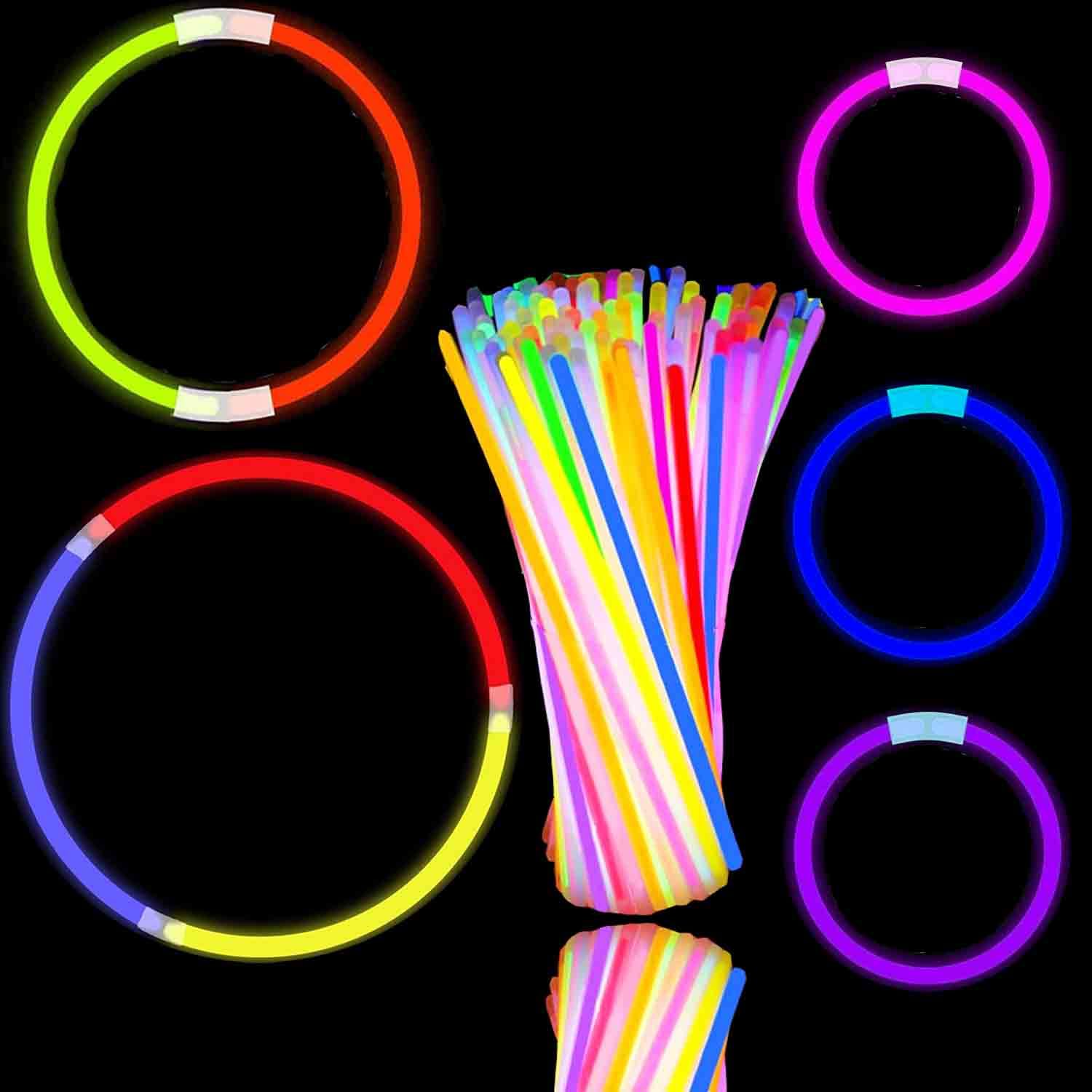 Glow Sticks 45pcs 8" Glowsticks Glow Bracelets Necklaces, for Adults Children Glastonbury Festival, Halloween, Dark Party Supplies, Wedding, Christmas