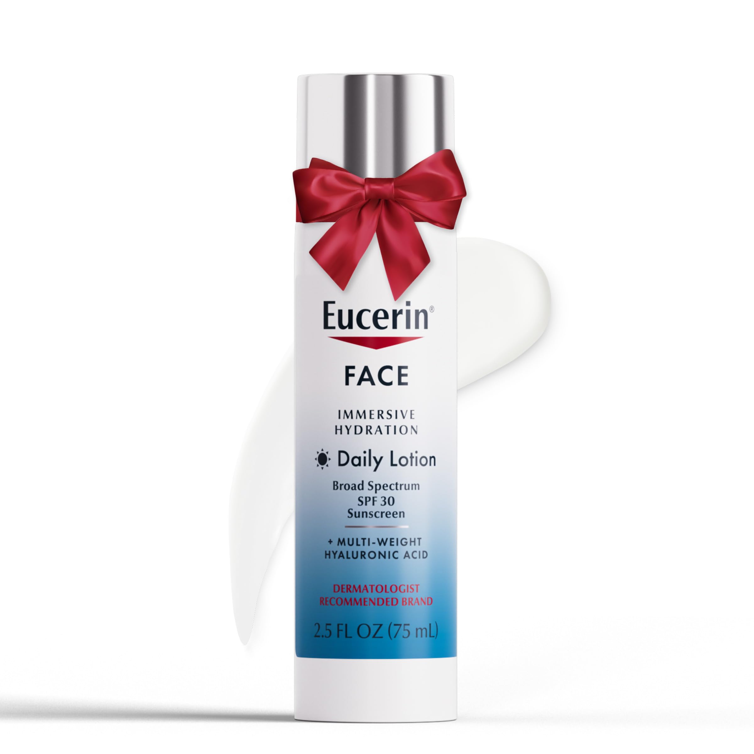 Eucerin Face Immersive Hydration Daily Face Lotion Broad Spectrum SPF 30 Sunscreen, Daily Moisturizer with Hyaluronic Acid Smooths Fine Lines and Wrinkles, 2.5 Fl Oz Bottle