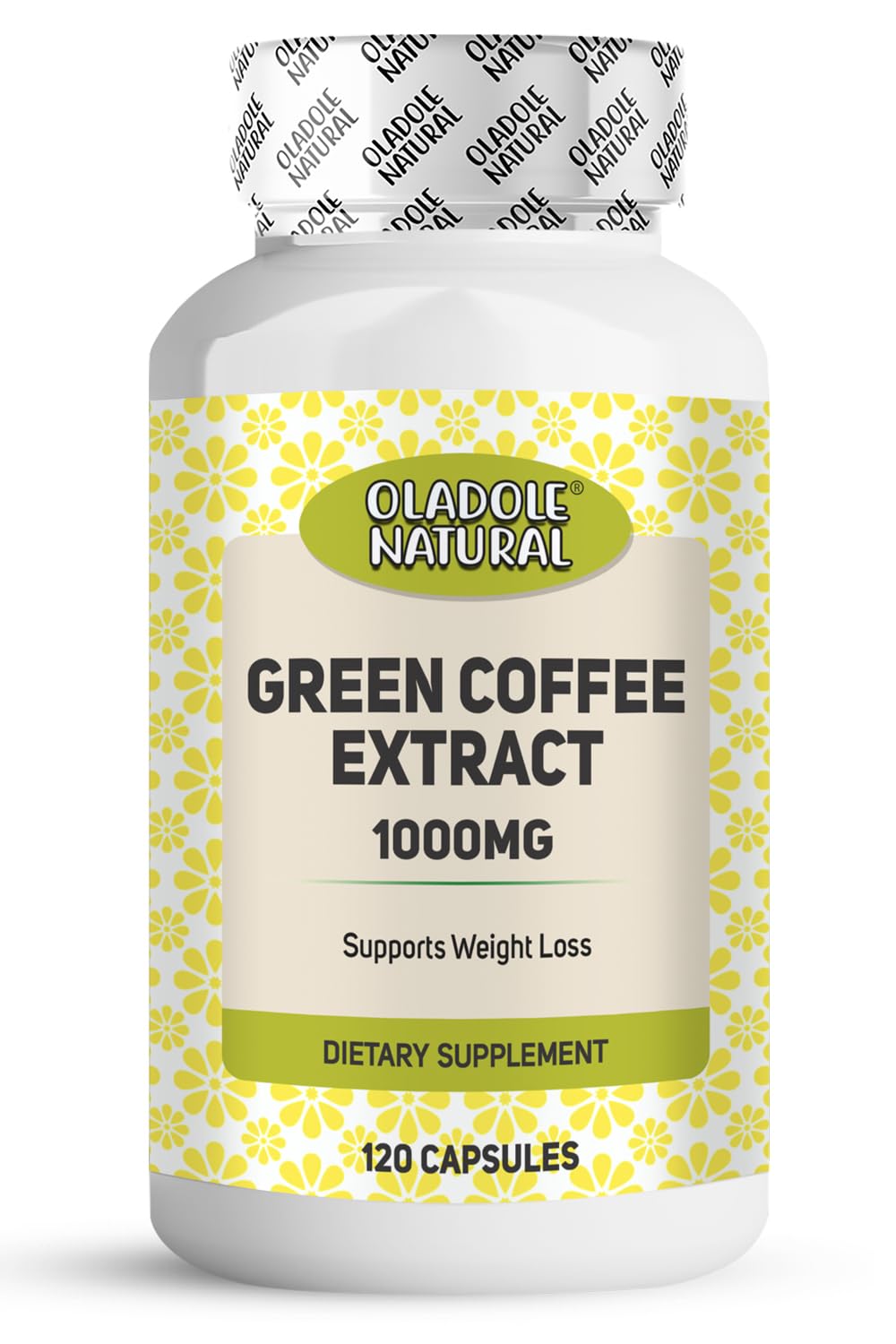 Oladole Natural Green Coffee Bean Extract - 120 capsules | Maximum Potency For Weight Management, Energy Booster, Powerful Antioxidant, Supplement For Boosting Metabolism | Non- GMO, Gluten Free