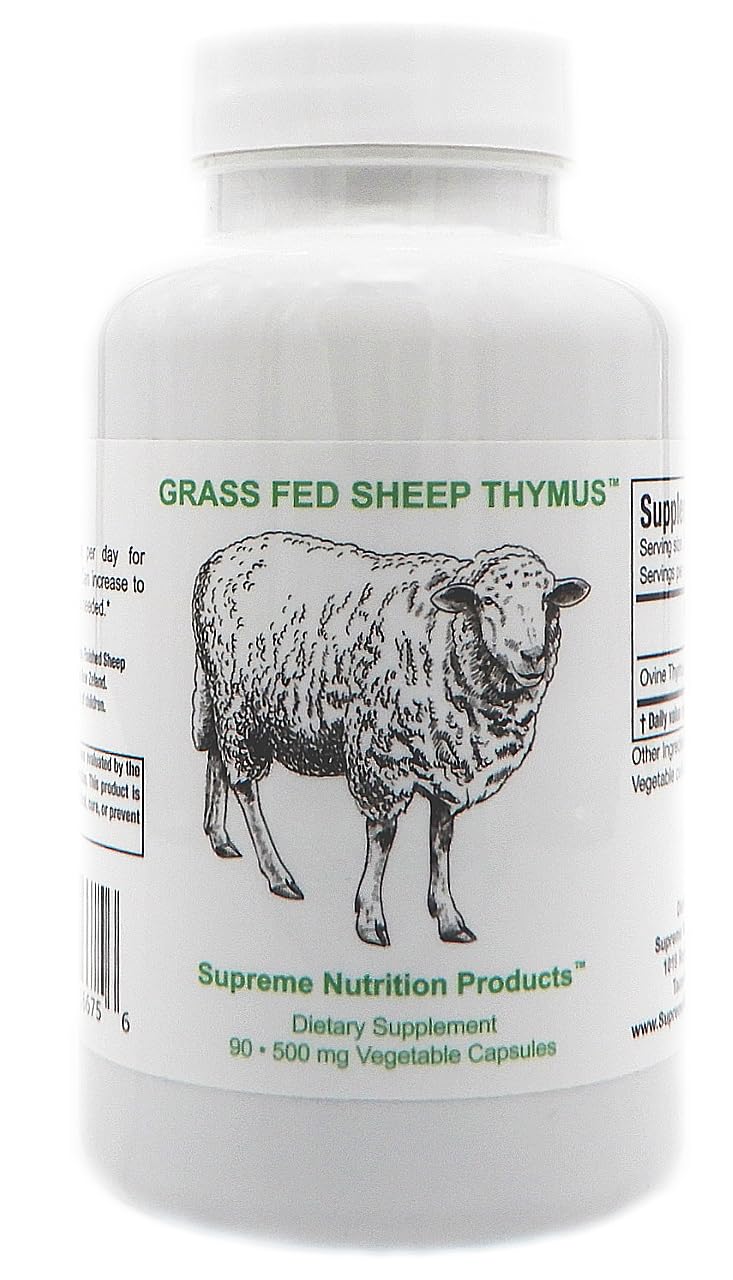 Supreme Nutrition Sheep Thymus - 100% Grass Fed and Finished in New Zealand, 90 Capsules of Pure Ovine Thymus